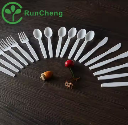 Disposable plastic spoon knife and fork ps environmentally friendly takeout ice cream spoon plastic tableware wholesale