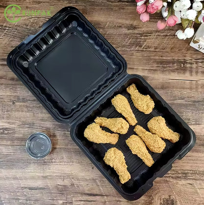 9*9 inch ECO-friendly Disposable lunch box Environmental takeout container -1 compartment food container 150pcs/carton