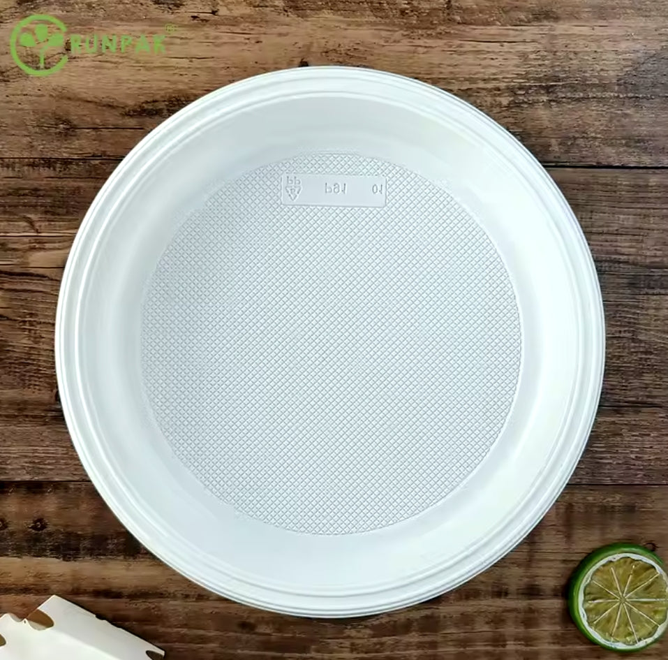 9 inch 1 compartment cheap take out new style Disposable Plate Food Disposable Round Plate 500 pcs/carton