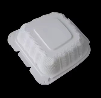 6 inch disposable 1compartment food container white Environmental lunchbox 250pcs/carton