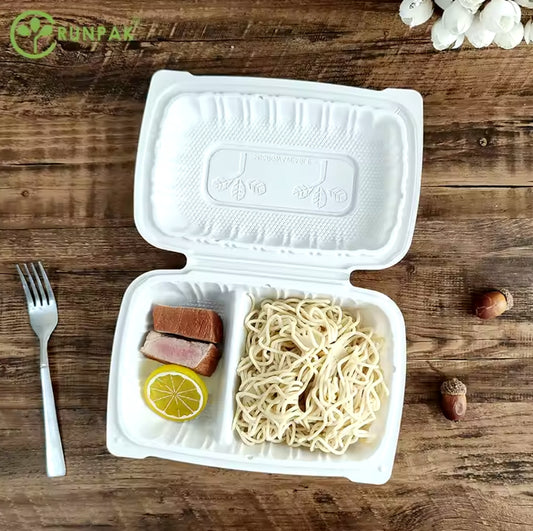 200pcs/carton 9x6 Inch BPA Free Wholesale Microwave MFPP Hinged Clamshell Food Packaging Container Meal Prep Lunch Box