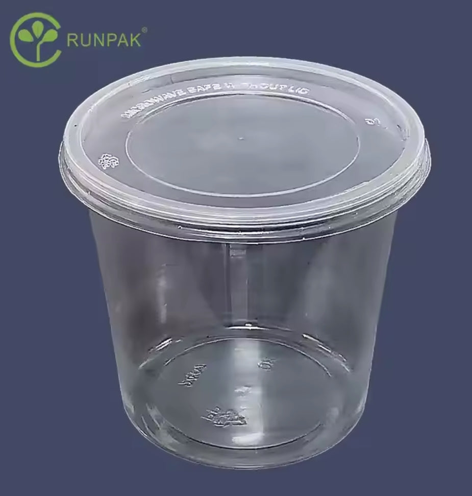 24oz Cheap PP Thermoforming Take Out clear soup cup with clear lid deli container 500pcs/carton