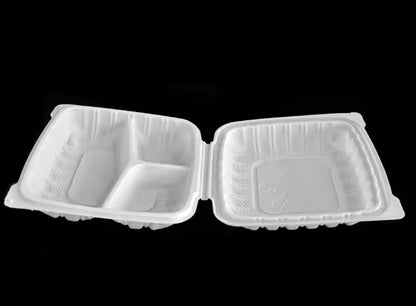 7 inch Disposable cheap lunch box with 3 compartment in fast food takeaway box 200pcs/carton