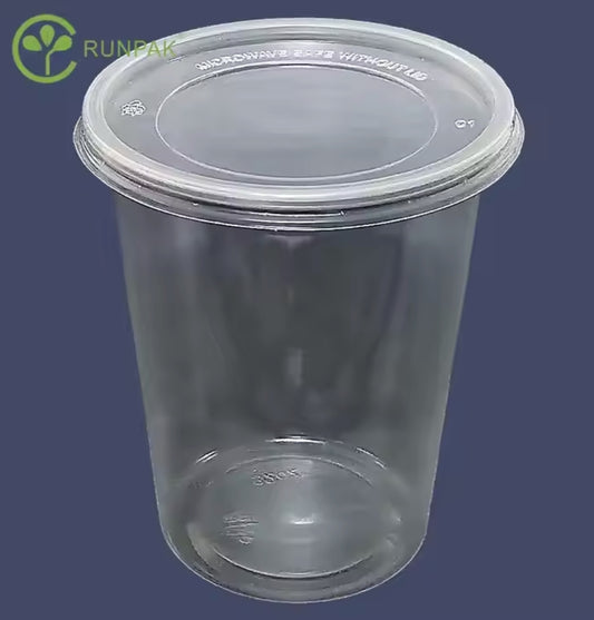 32oz Cheap PP Thermoforming Take Out clear soup cup with clear lid deli container 500pcs/carton