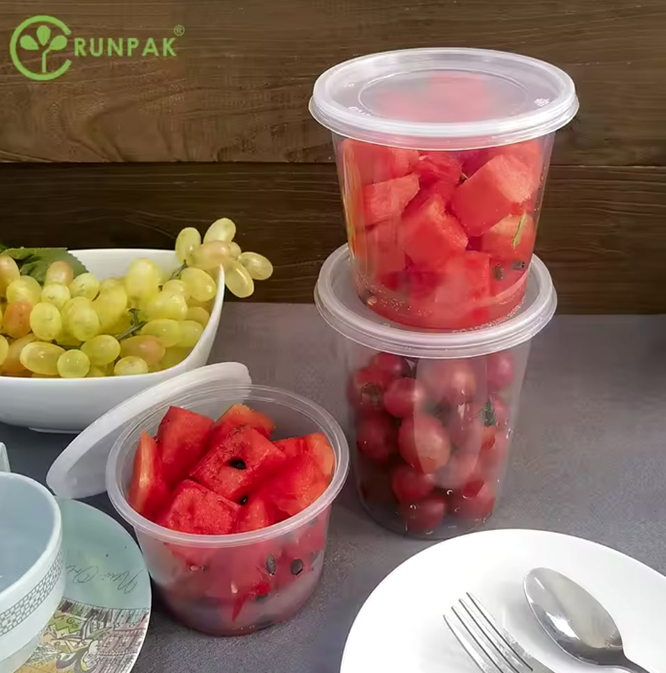 32oz Cheap PP Thermoforming Take Out clear soup cup with clear lid deli container 500pcs/carton