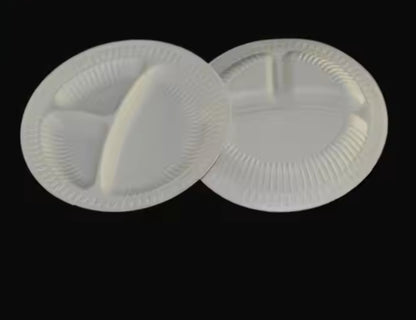 9inch 3 compartment cheap Eco-friendly Disposable PP plastic plate 500pcs/carton