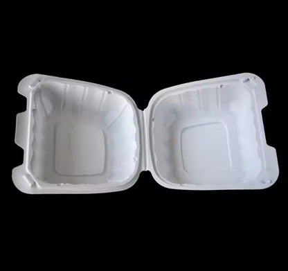 6 inch disposable 1compartment food container white Environmental lunchbox 250pcs/carton