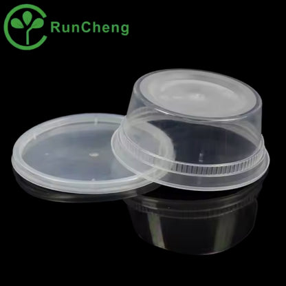 12oz Microwavable PP Heavy Duty Injection plastic clear soup cup with clear lid deli container 240set/carton