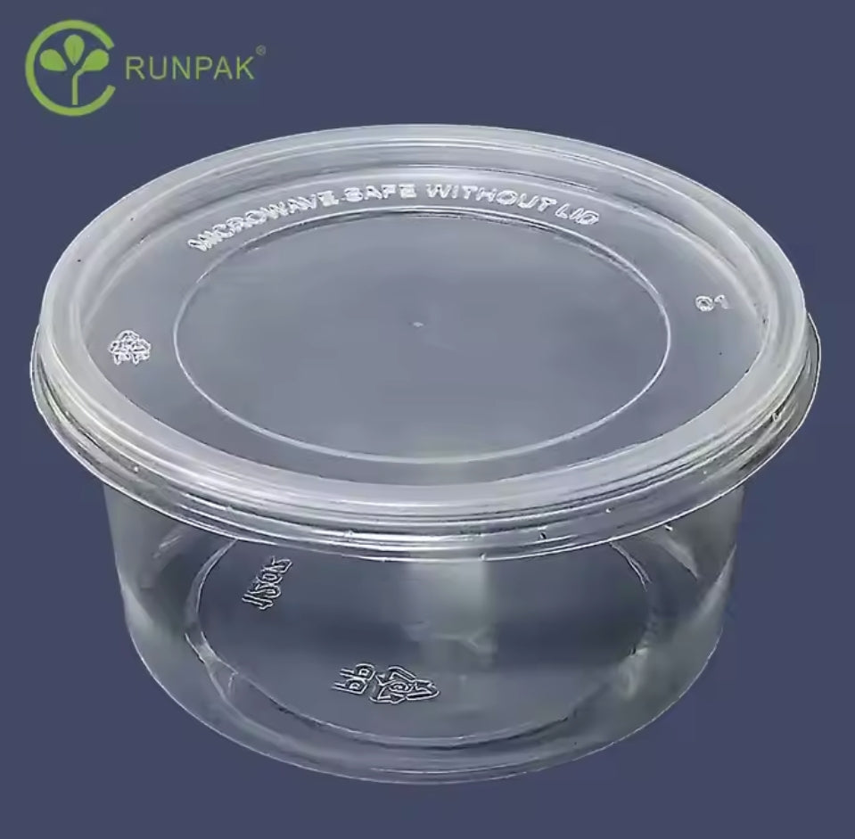 12oz Microwavable PP plastic clear soup cup with clear lid deli container 500pcs/carton