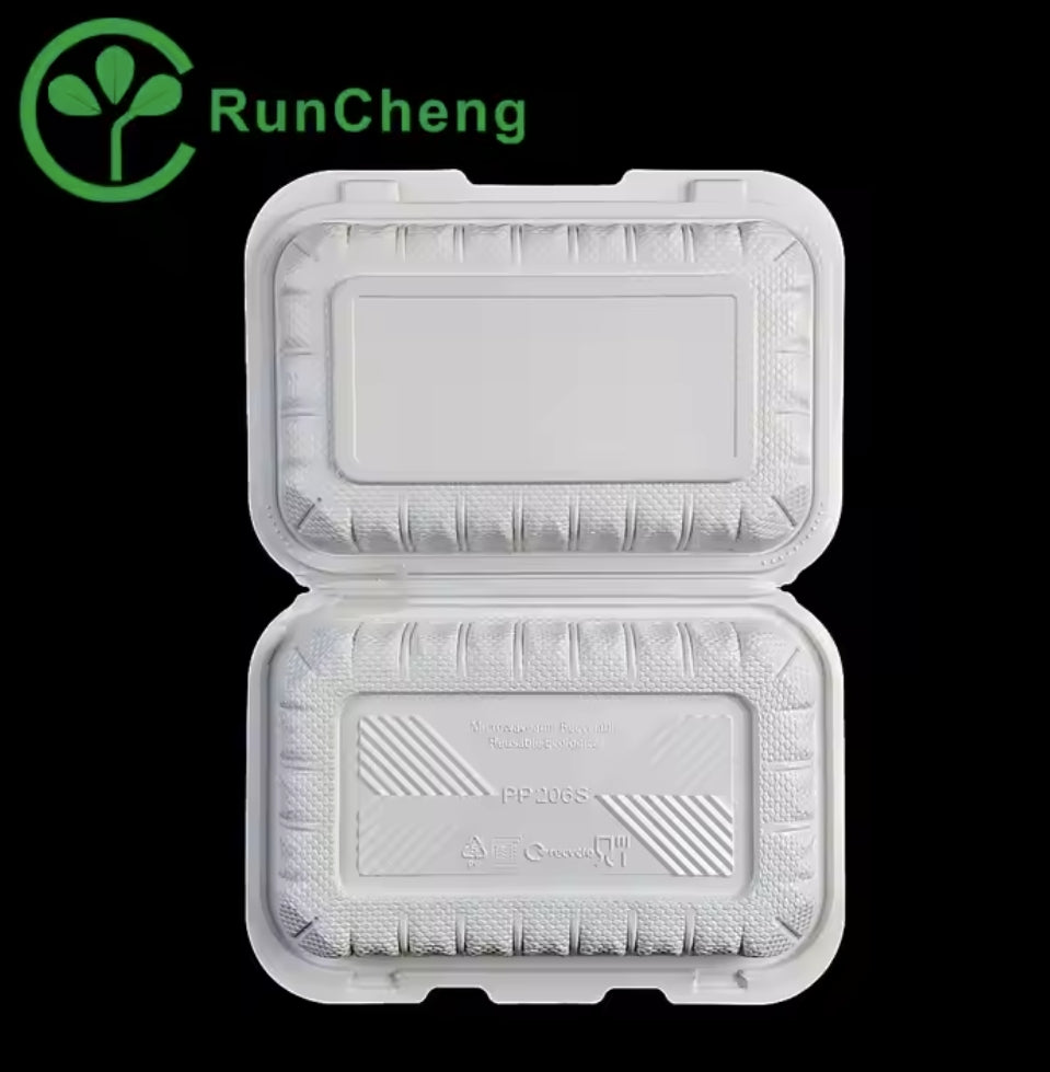 9*6 inch disposable 1 compartment food container white Environmental lunchbox 150pcs/carton