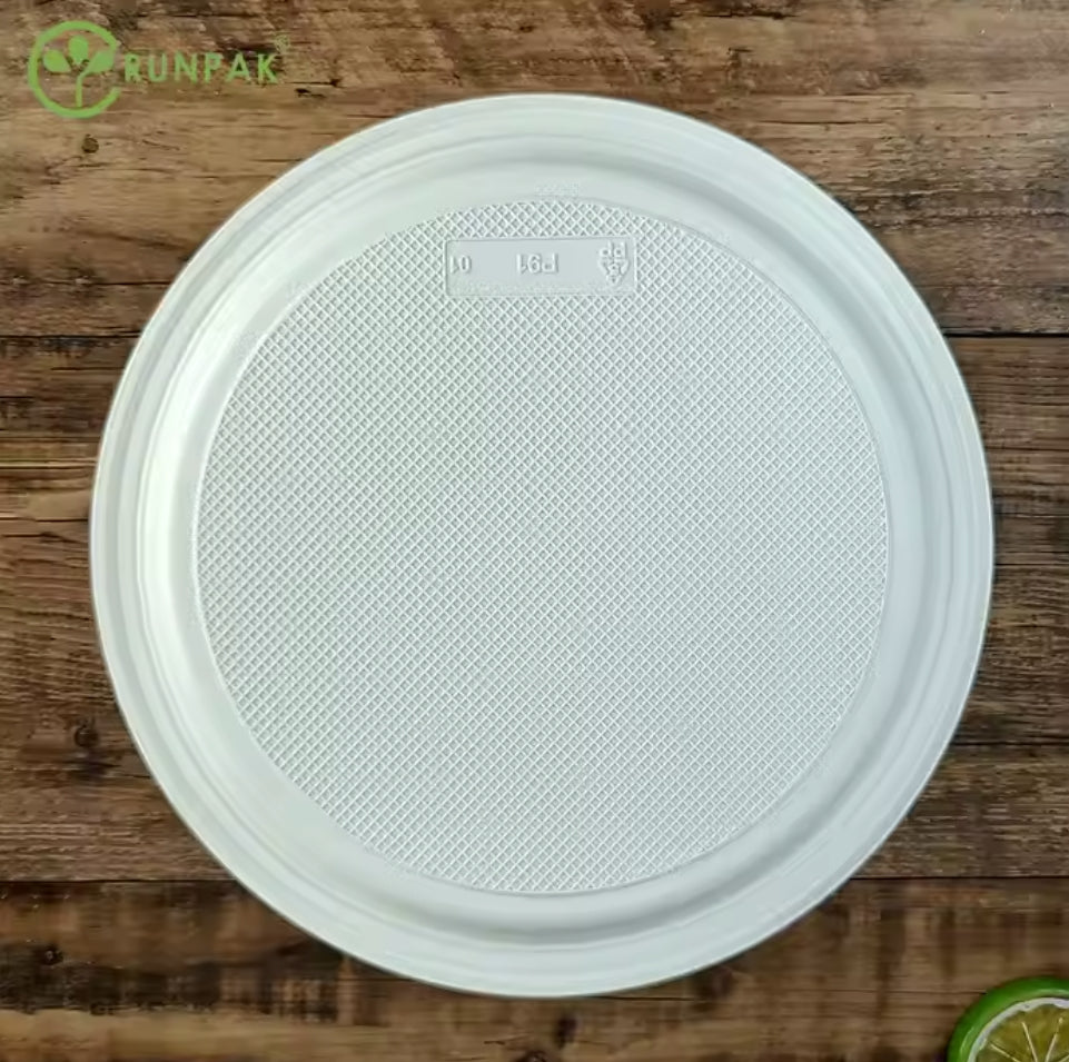 9 inch 1 compartment cheap take out new style Disposable Plate Food Disposable Round Plate 500 pcs/carton