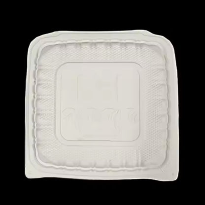 9*9 inch 4 compartment food container Eco-friendly disposable recycle lunch box Environmental microwave lunch box(150pcs/carton)