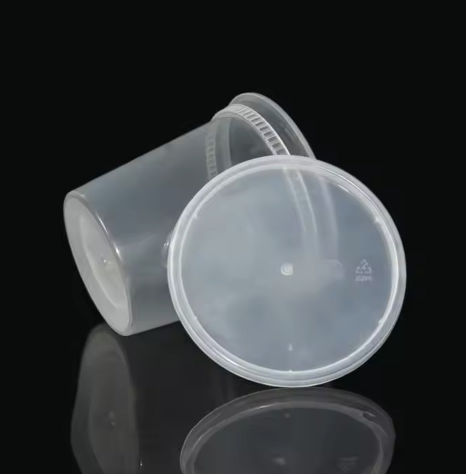 24oz Microwavable PP Heavy Duty Injection plastic clear soup cup with clear lid deli container 240set/carton