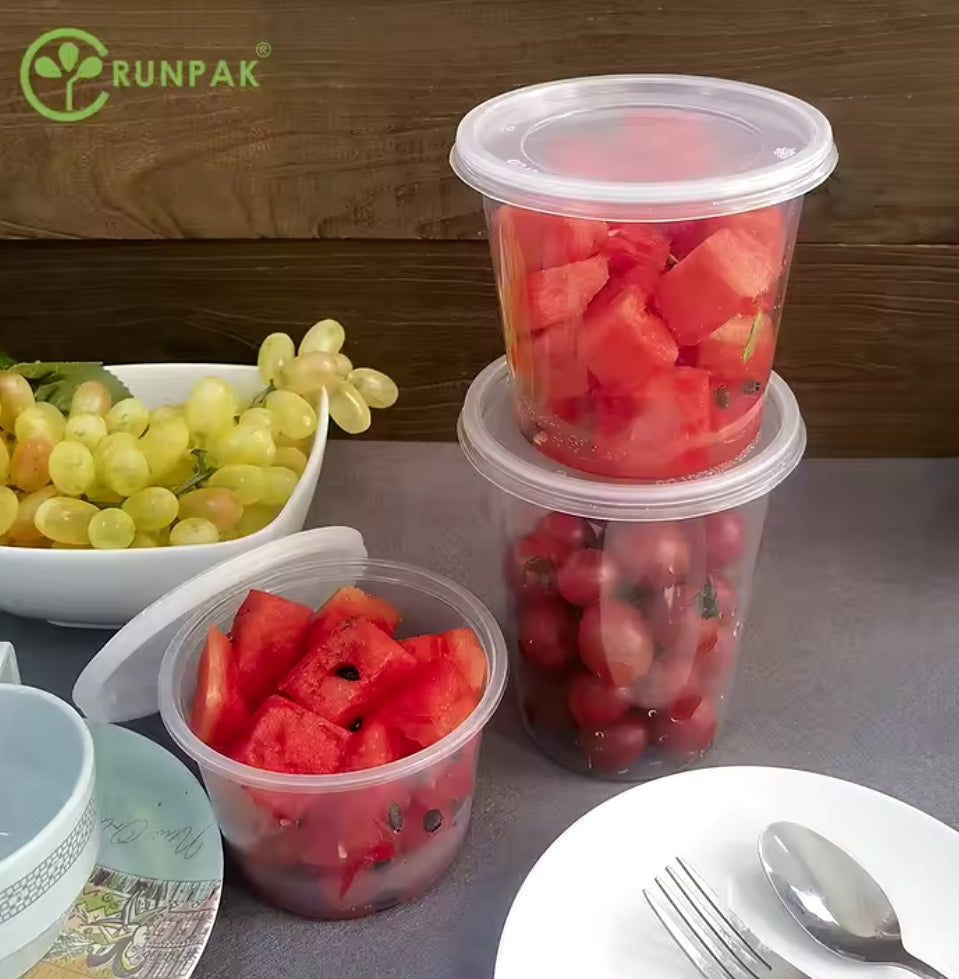 24oz Cheap PP Thermoforming Take Out clear soup cup with clear lid deli container 500pcs/carton