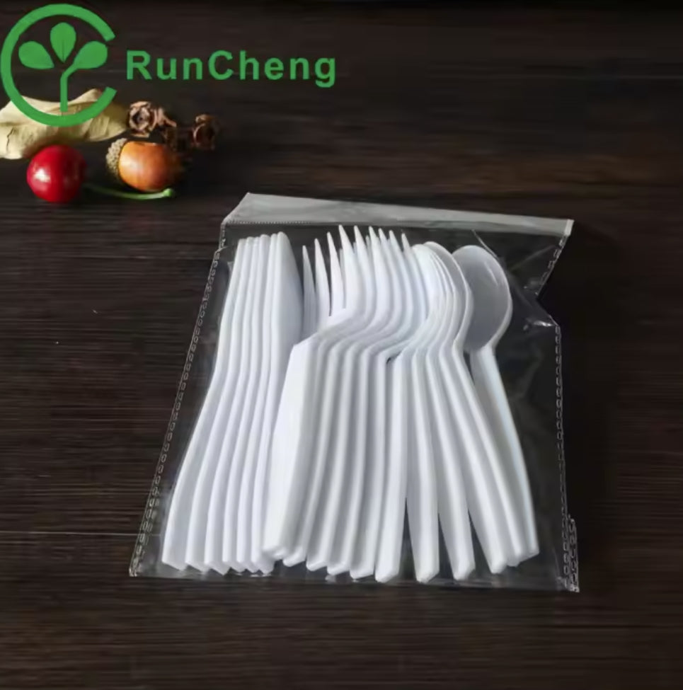 Disposable plastic spoon knife and fork ps environmentally friendly takeout ice cream spoon plastic tableware wholesale