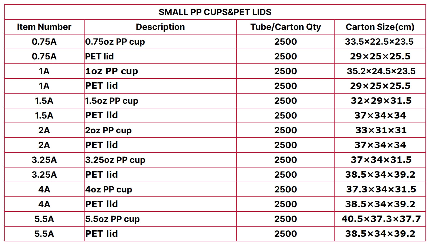 1oz 1.5oz 2oz 3.5oz 4oz 5.5oz Food grade PP Disposable sauce cup with cover for outdoor spice and sauce take Dip